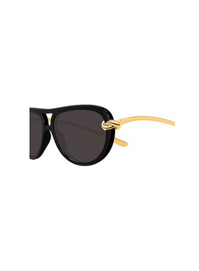 1h可退 BOTTEGA VENETA 男士太阳镜 BV1418S005 AW2025 黑色