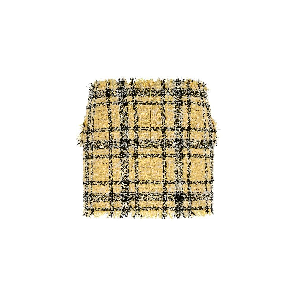 1h可退 潮奢 Balmain 巴尔曼 女士 亮片斜紋軟呢迷你裙 GF1LBB42X - 图1