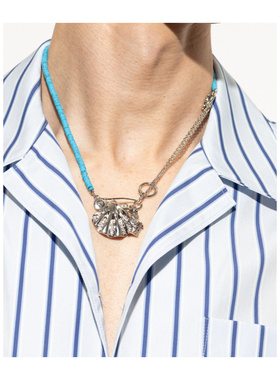 VERSACE 男士项链 10205221A032004J670 SS2025 蓝色吊坠配饰