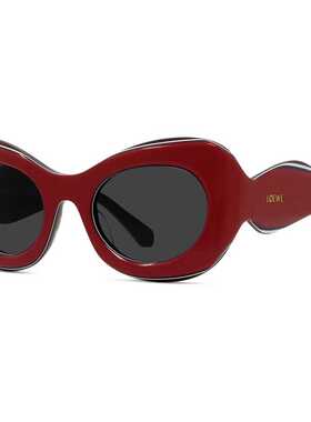 LOEWE 女士眼镜 LW40197U66A AW2026 红色 全框太阳镜