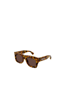 GUCCI 男士眼镜 GG1811S002 AW2025 古驰 棕色矩形太阳镜