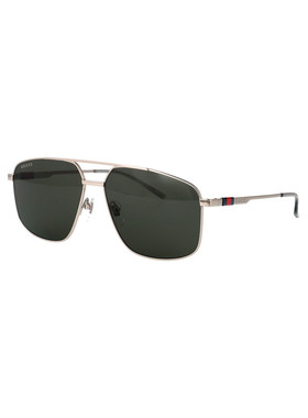 GUCCI 男士眼镜 GG1676S001 SS2026 银色 几何框太阳镜