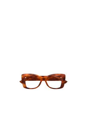 GUCCI 女士眼镜 GG1697O002 AW2024 棕色 几何框平光镜古驰