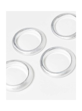 1h可退 潮奢 ASOS 男士 设计4件套素色带子银色戒指(worn)