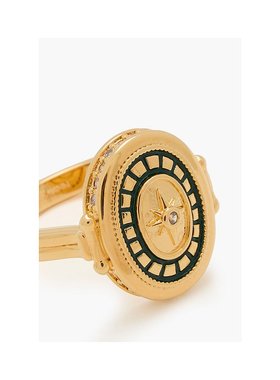 1h可退 潮奢 ZIMMERMANN 女士 镀金珐琅水晶戒指 4975F23GOLDGREE