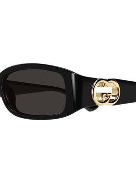 1h可退 潮奢 Gucci 古驰 女士 黑色 Rectangular Frame 太阳镜 GG