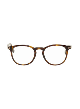 TOM FORD 男士太阳镜 FT5401052DKHAV SS2025 棕色 玳瑁色徽标圆