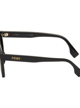 1h可退 潮奢 Fendi 芬迪 女士 黑色 Lettering Cat-Eye 太阳镜 FE