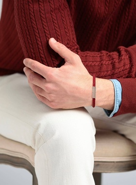 1h可退 潮奢 armani 阿玛尼 男士 手链 red红色 舒适时尚