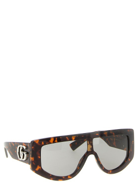 GUCCI 女士眼镜 839997J07402312 AW2025 灰色 矩形框太阳镜古驰