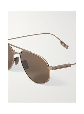 1h可退 潮奢 zegna 杰尼亚 男士 飞行员镀青铜偏光太阳眼镜 EZ028