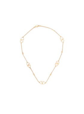 VALENTINO 女士项链 WJ0X82METL01 SS2025 金色 徽标项链珍珠