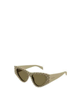 1h可退 GUCCI 女士眼镜 GG2019S005 SS2026 绿色 几何太阳镜古驰