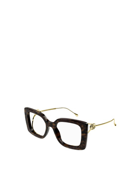 1h可退 GUCCI 女士眼镜 GG1567O002 AW2025 咖啡色 几何平光镜