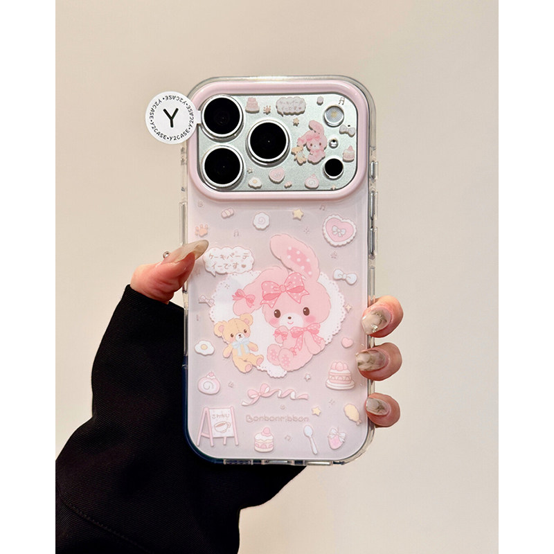 欧略 可爱卡通甜品兔子小熊适用苹果17promax手机壳15新款iPhone16高级感15pro防摔保护套17pro超好看女款,淘宝优惠券,粉丝福利购,淘宝优惠卷