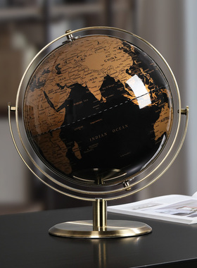 高档轻奢风书房办公桌现代地球仪