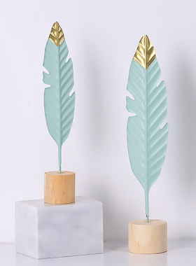 简约现代风室内电视柜羽毛装饰品