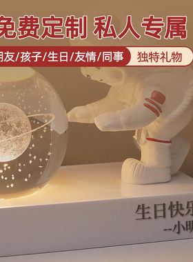 宇航员水晶球可爱熊猫摆件小夜灯