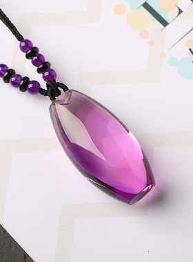 天然紫水晶路路通转运珠平安牌