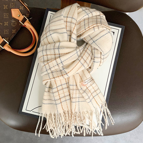 围巾女冬季2026新款今年流行爆款韩系氛围感百搭围脖格子加厚学生 - 图2