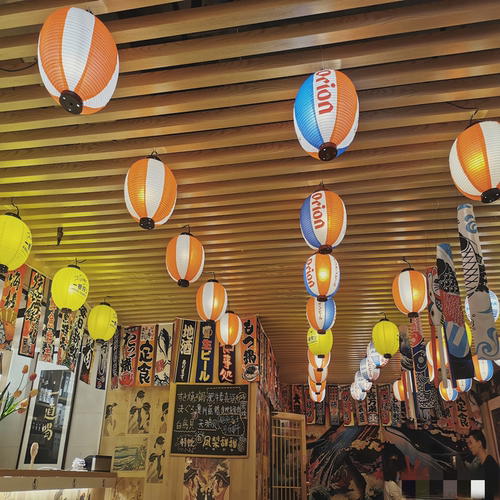 日本料理居酒屋餐厅装饰日式和风韩式灯笼圆形日料店户外定制印字 - 图3