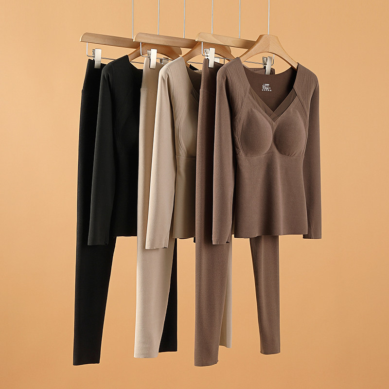 保暖内衣加绒加厚石墨烯发热带胸垫一体打底秋衣秋裤套装女士冬季,淘宝优惠券,粉丝福利购,淘宝优惠卷