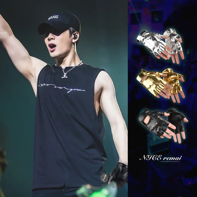 机能风半指手套小众朋克走秀DS演出街舞蹦迪摇滚骑行铆钉JK配饰潮,淘宝优惠券,粉丝福利购,淘宝优惠卷