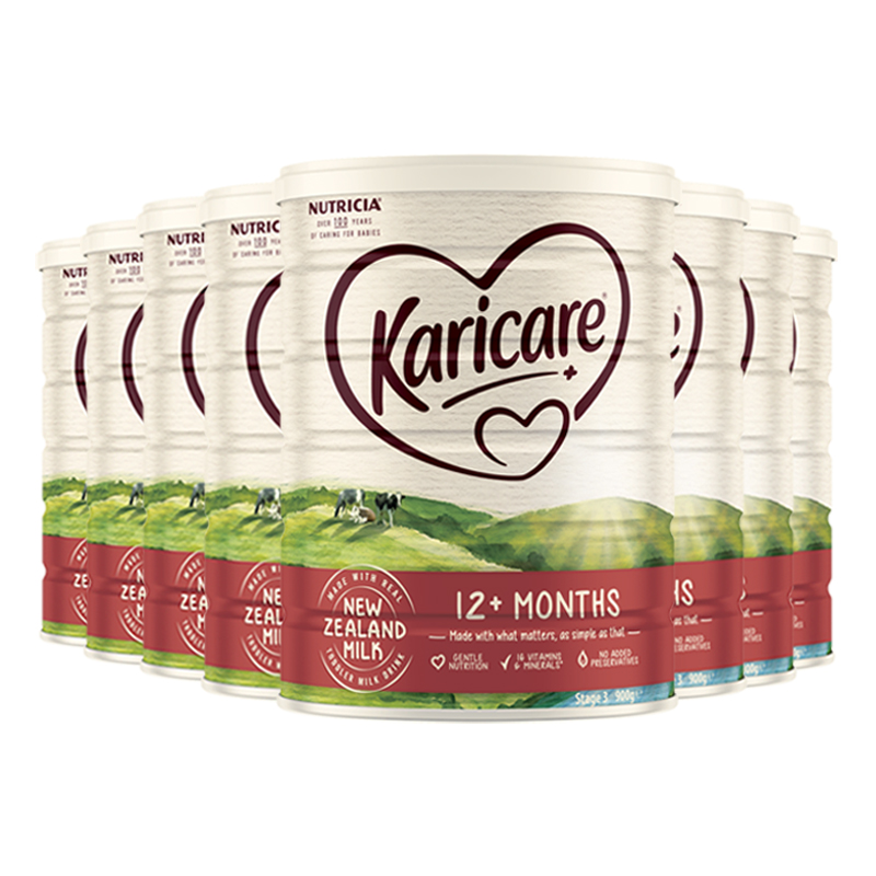 Karicare可瑞康海外旗舰店新西兰进口 澳洲karicare可瑞康婴儿幼儿配方牛奶粉3段900g*八罐0