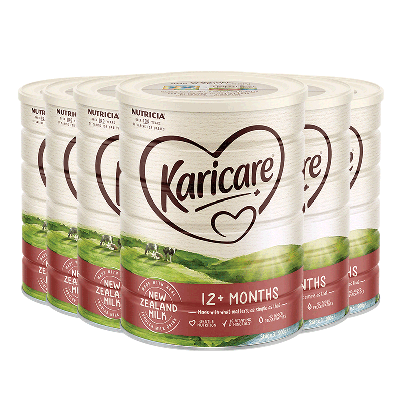 Karicare可瑞康海外旗舰店新西兰进口澳洲karicare可瑞康婴儿幼儿配方牛奶粉3段900g*6罐0