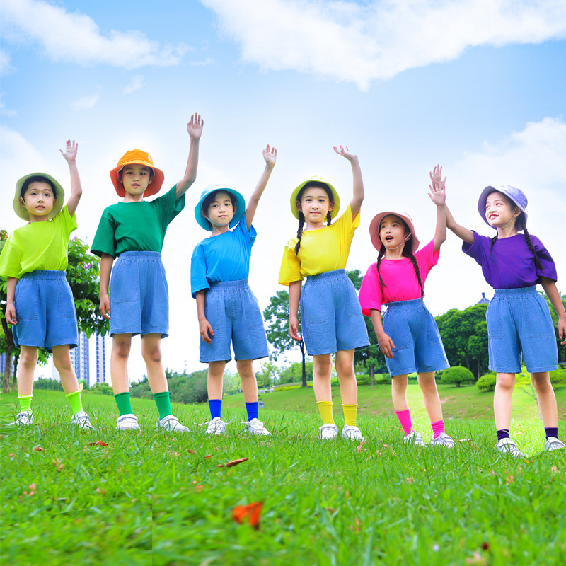 六一儿童演出服装幼儿园舞蹈糖果色毕业照班服小学生啦啦队表演服