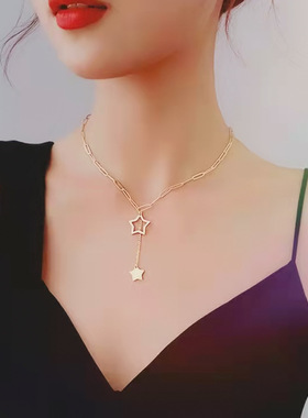 韩国18K金钛钢项链女百搭高级感不掉色锁骨链女气质颈链饰品