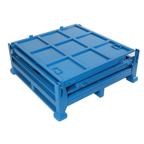 工厂可折叠金属周转箱 铁皮周转筐工业仓储可移动金属物料框定制 - 图2