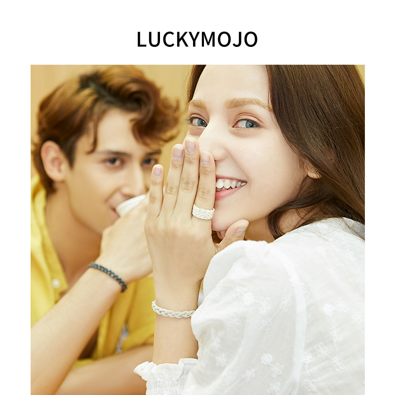 土耳其s999纯银编织女潮流男食指戒 luckymojo戒指/指环