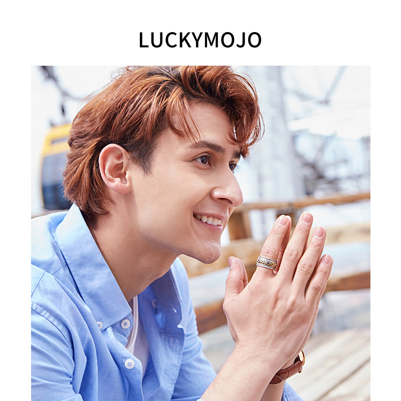 土耳其s925锆石复古宫廷纯银戒指 luckymojo戒指/指环
