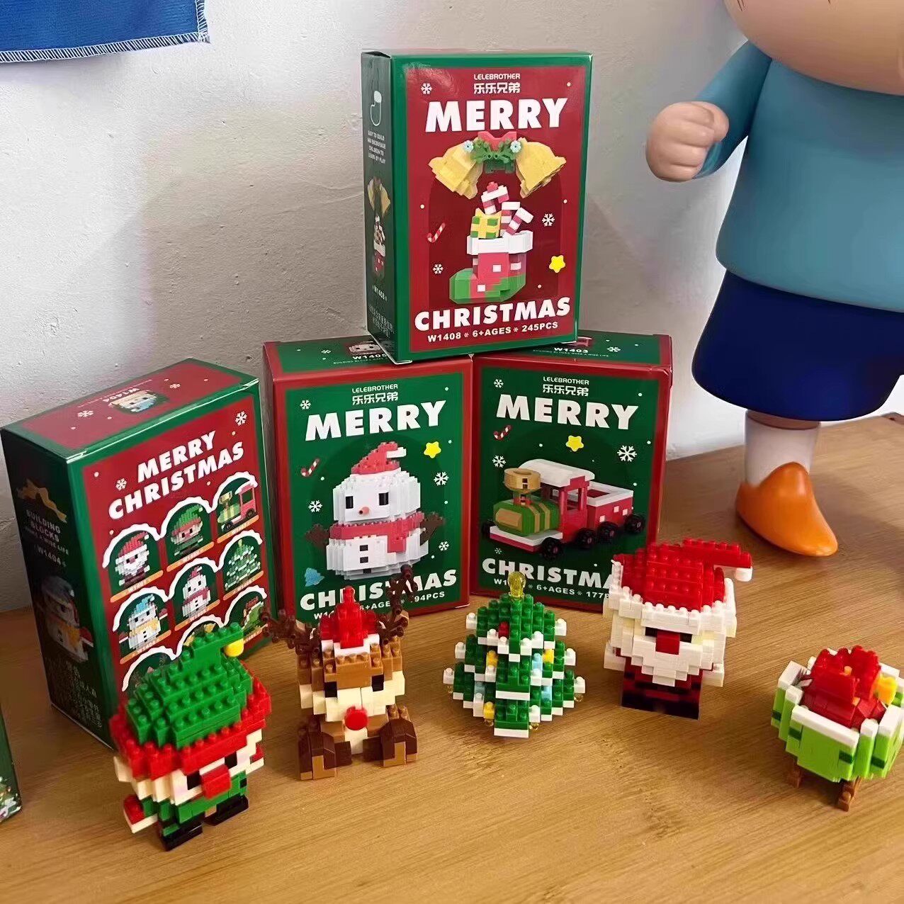 圣诞系列积木圣诞树圣诞老人送同学闺蜜朋友节日礼物桌面摆件