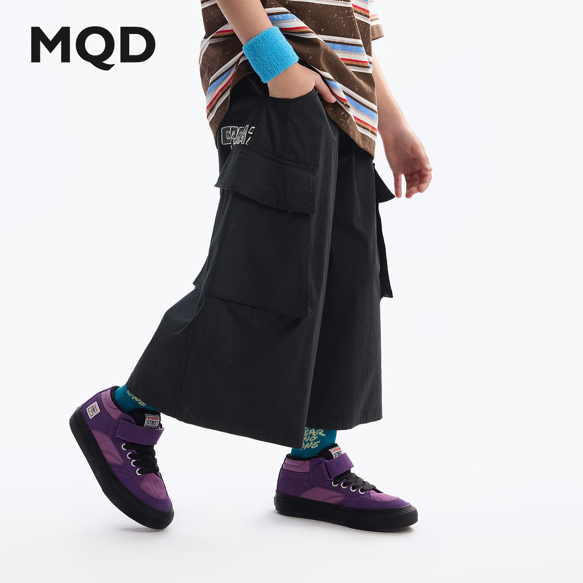 清仓MQD童装男童八分休闲裤2025夏装儿童韩版夏季绣花宽松工装裤,淘宝优惠券,粉丝福利购,淘宝优惠卷