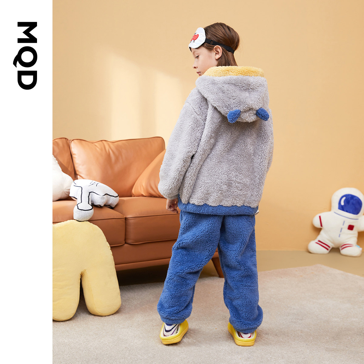 mqd童装男大小童套装21北极绒睡衣 mqd童装outlets店家居服套装