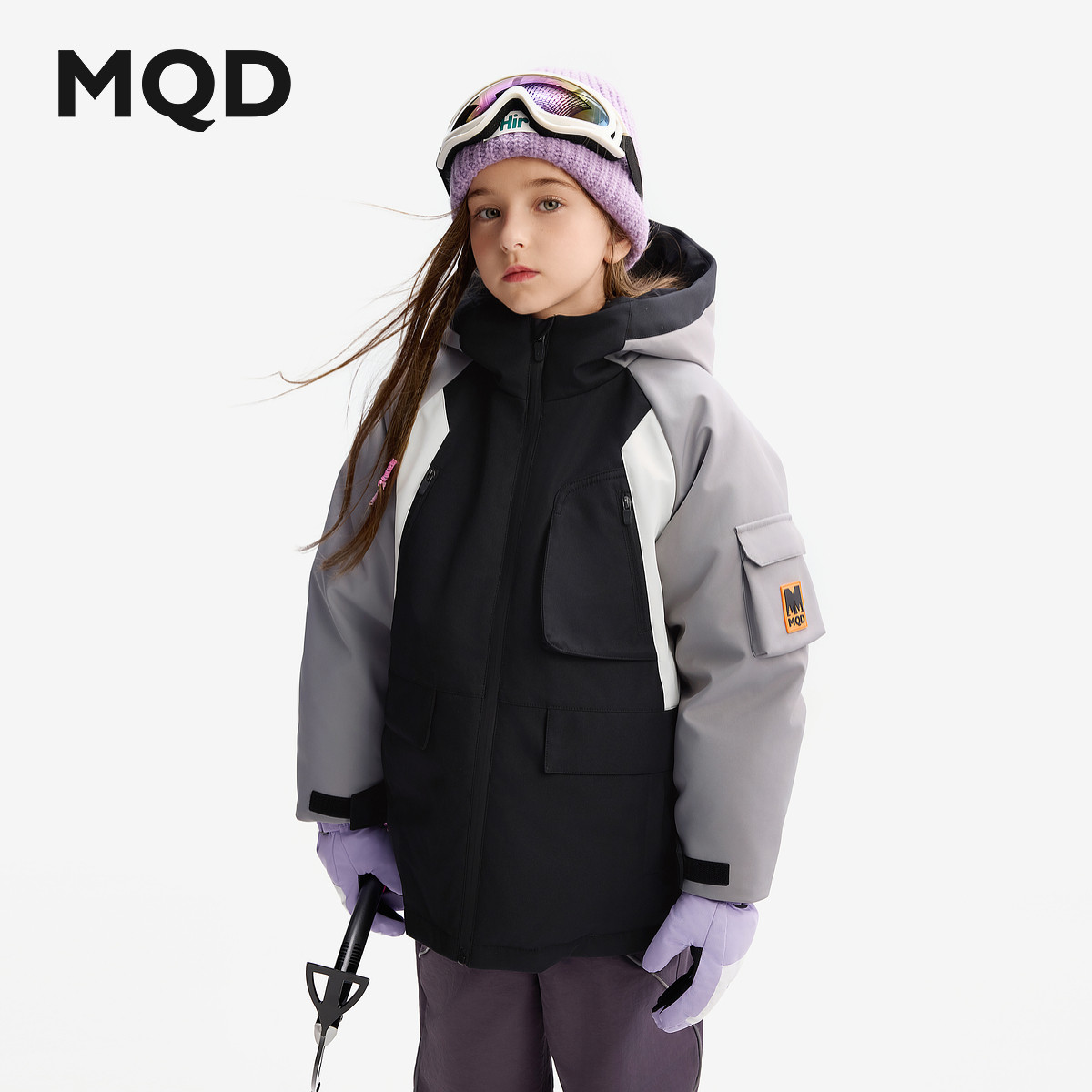 【三防】MQD儿童羽绒服2025冬季新款男童连帽加厚保暖户外风外套 - 图0