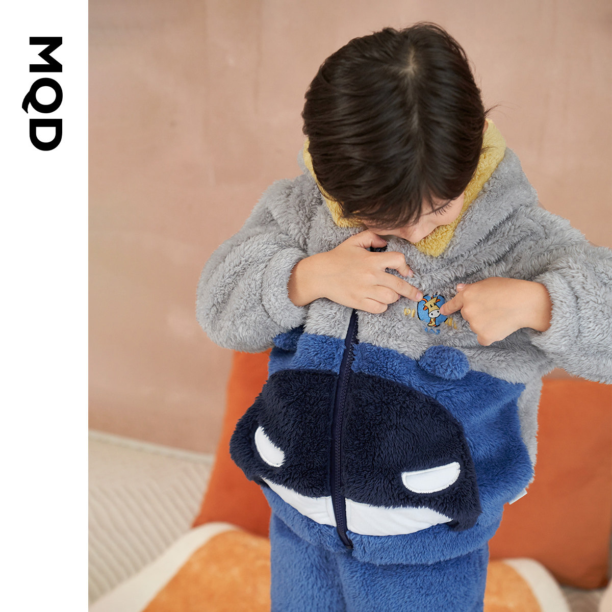 mqd童装男大小童套装21北极绒睡衣 mqd童装outlets店家居服套装