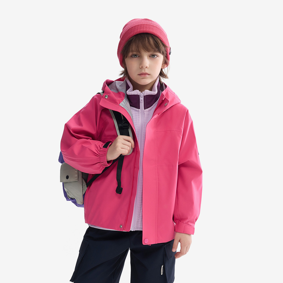 MQD童装男童女童冲锋衣2025春新款户外全压胶三防儿童风衣外套,淘宝优惠券,粉丝福利购,淘宝优惠卷