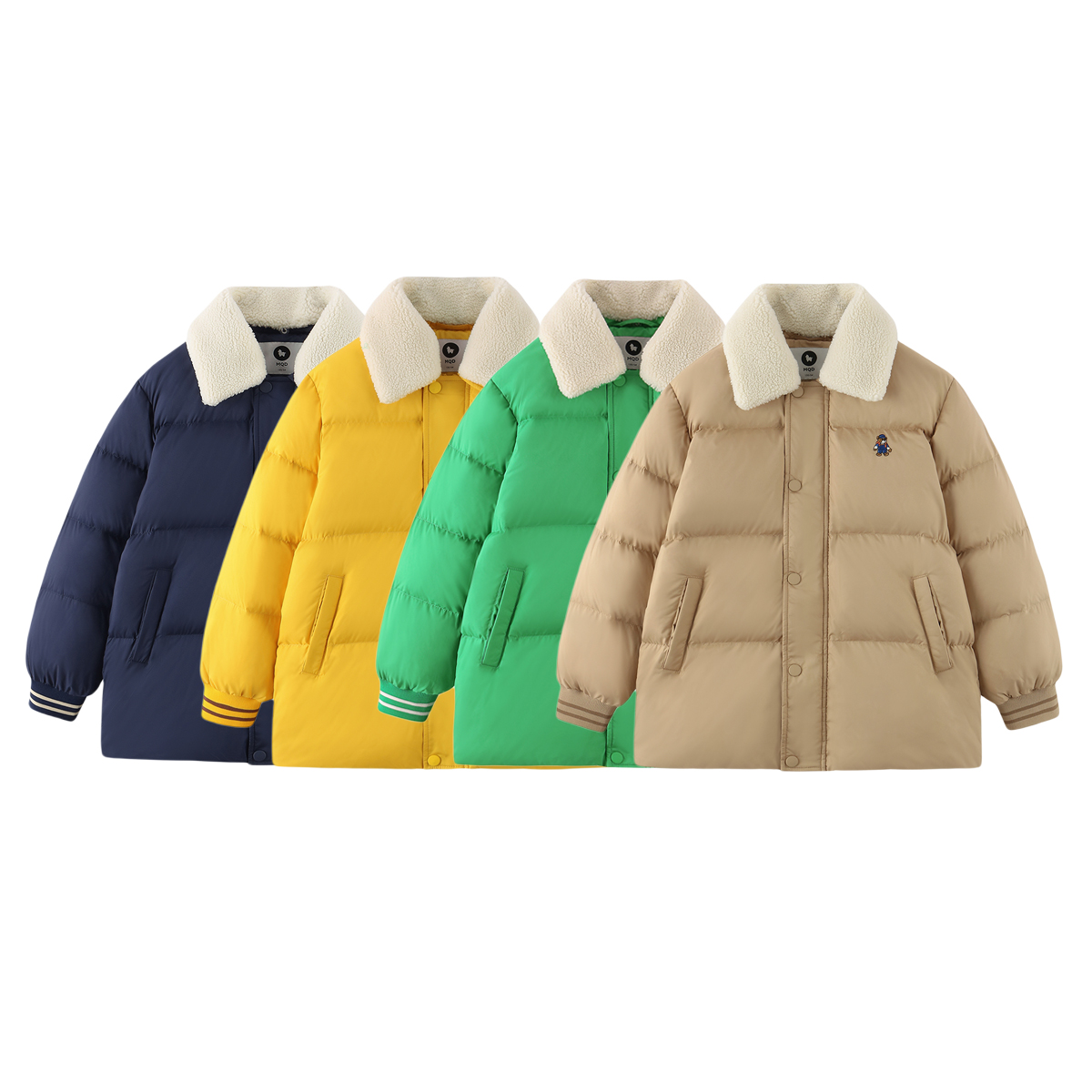 MQD童装男童加厚翻领羽绒服2022年冬装新款儿童短款保暖韩版外套 - 图3