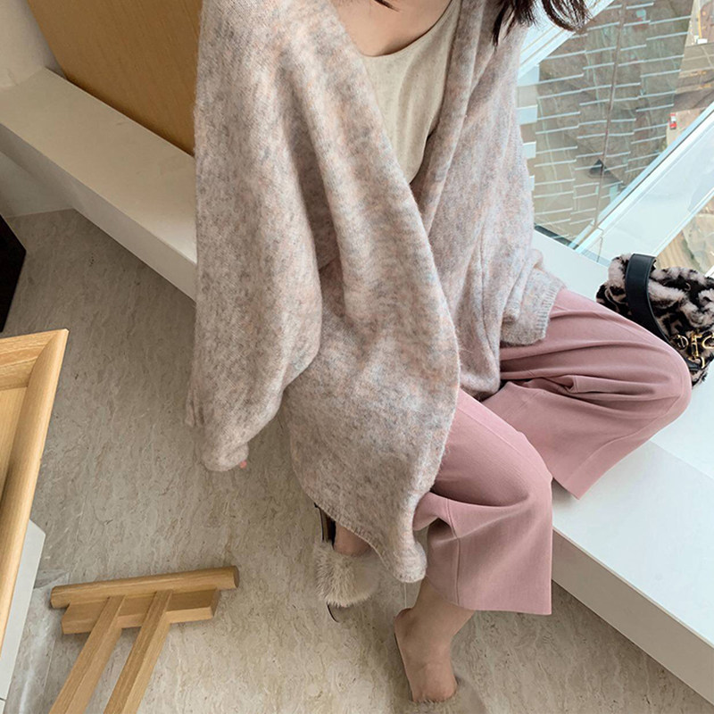 秋季新款气质温柔风中长款外套毛衣 古薇柔毛衣