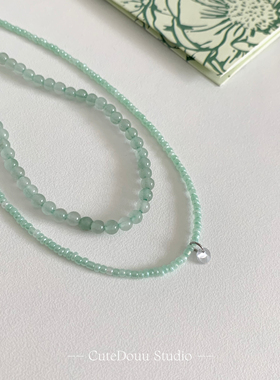 CuteDouu薄荷米酒小众清新项链