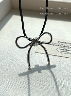 CuteDouu  简约韩系蝴蝶结项链 博主同款ins小众设计基础款配饰