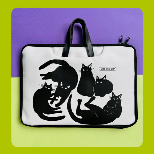 uodycoco原创卡通笔记本电脑包手提防水适用华为苹果可挂行李箱 - 图2