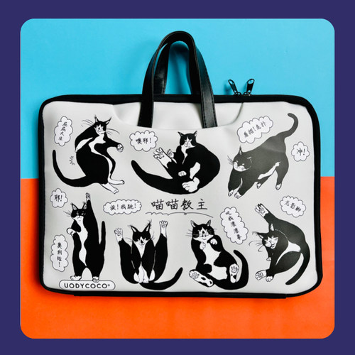 uodycoco原创卡通笔记本电脑包手提防水适用华为苹果可挂行李箱 - 图1