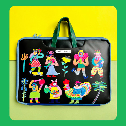 uodycoco原创卡通笔记本电脑包手提防水适用华为苹果可挂行李箱 - 图0