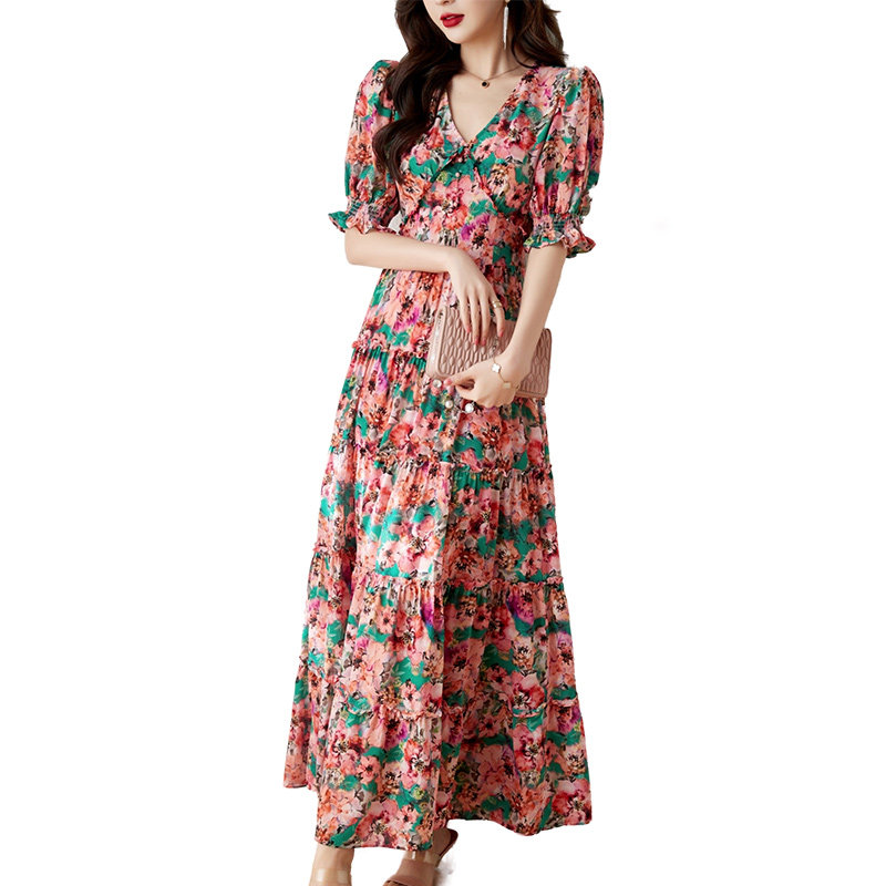 玖诗娅新款杭州桑蚕丝时尚女连衣裙 玖诗娅连衣裙