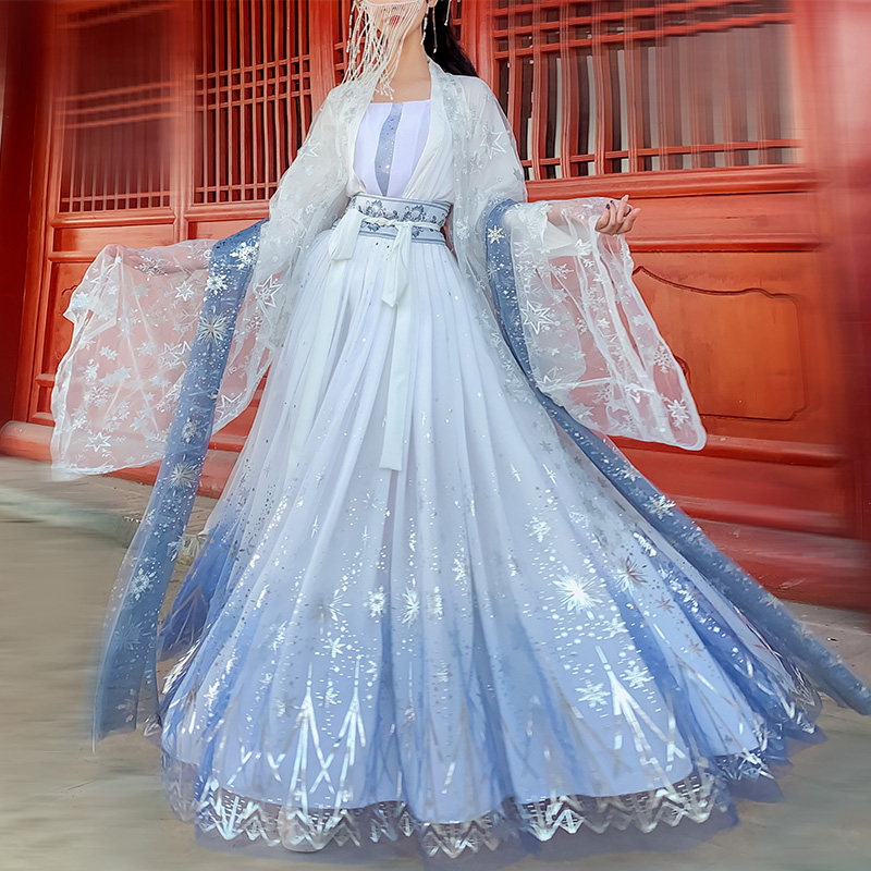 女中国风超仙古装正品原创白菜汉服 月梳茼汉服