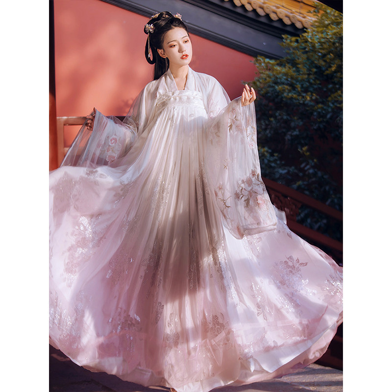 烟雨台澜/樱中国风齐胸古装汉服 月梳茼民族服装/舞台装